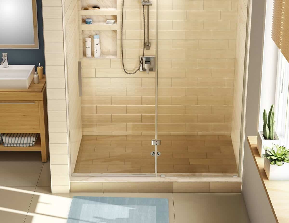 Shower made with Tile Redi Rectangular Base